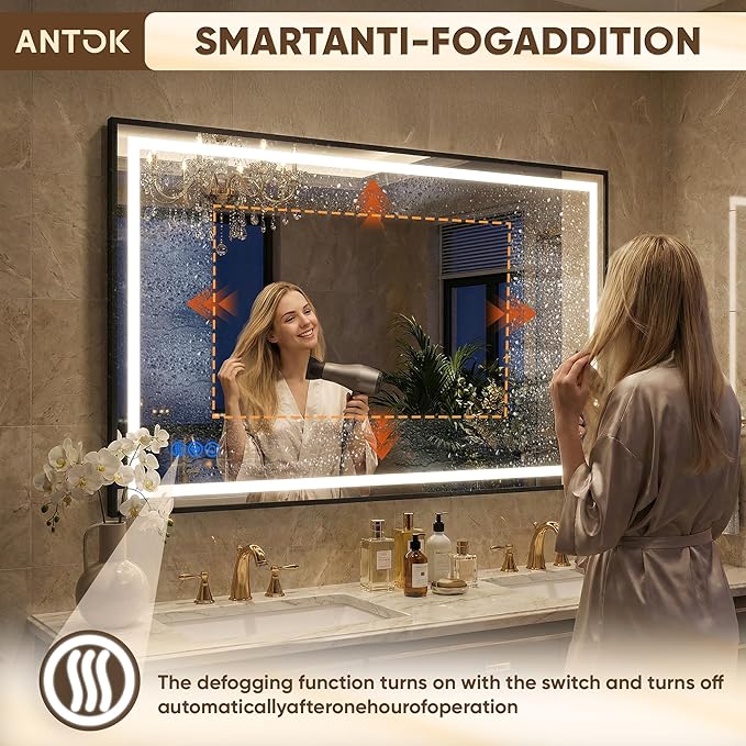 Antok 40X32 LED Bathroom Mirror - Image 4