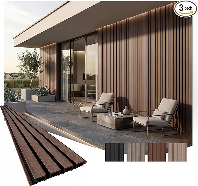 From Plain to Beautiful in Hours WPC Exterior Wall Slat Panels Waterproof by DecorativeCeilingTiles