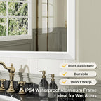 40x38 Inch White Bathroom Mirror - Image 3