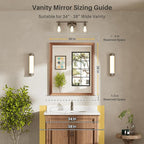 36x30 Inch Bathroom Mirror for Wall, Anti-Rust Walnut Wood Grain Metal Framed - Image 2