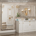 LOAAO 72x40 Inch White Metal Framed Bathroom Mirror - Image 3