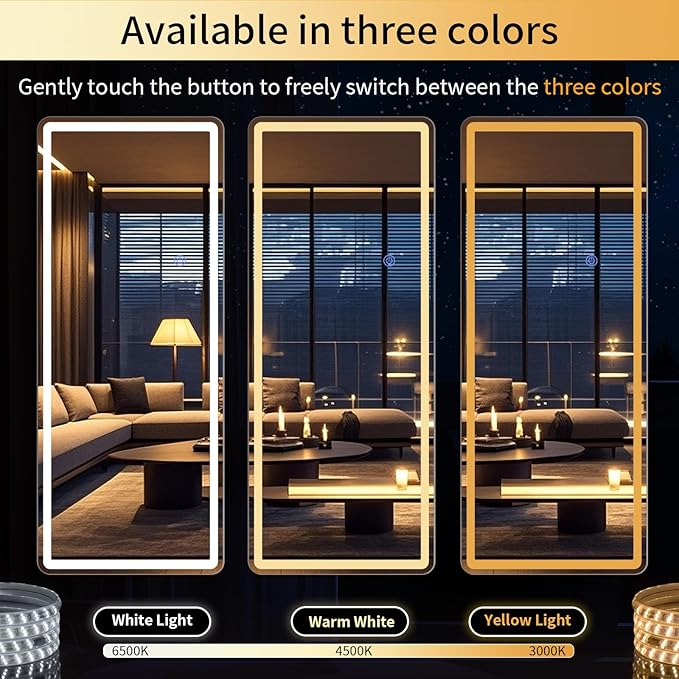 60"x16" LED Full Length Mirror – Standing Floor Mirror - Image 4