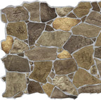Dundee Deco 3D Wall Panels Faux Stone PVC Brown, 3.2 ft X 2.1 ft, Interior - Image 2
