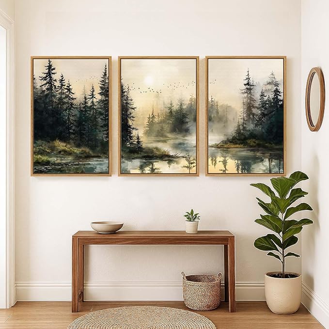Framed Forest Landscape Wall Art - Image 4