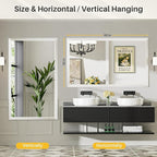 60x36 Inch White Bathroom Mirror - Image 5