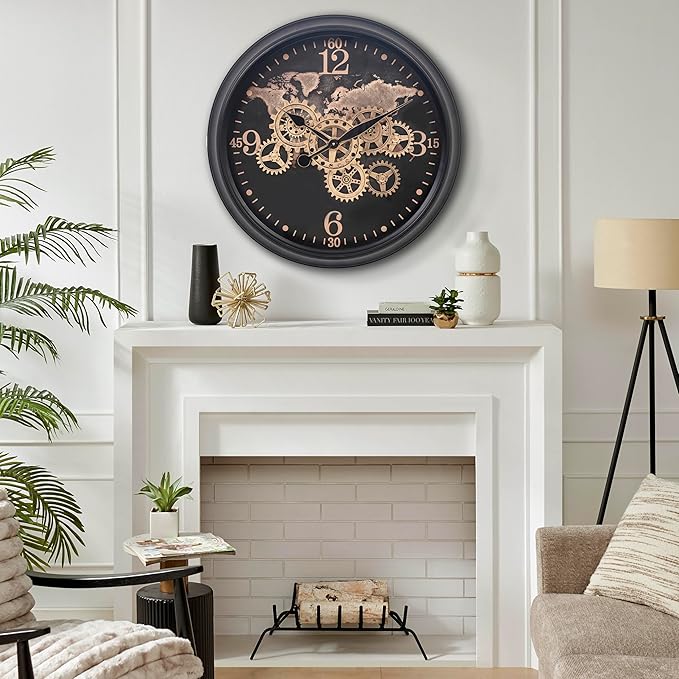 CLXEAST 24 Inch Moving Gear Wall Clock - Image 3