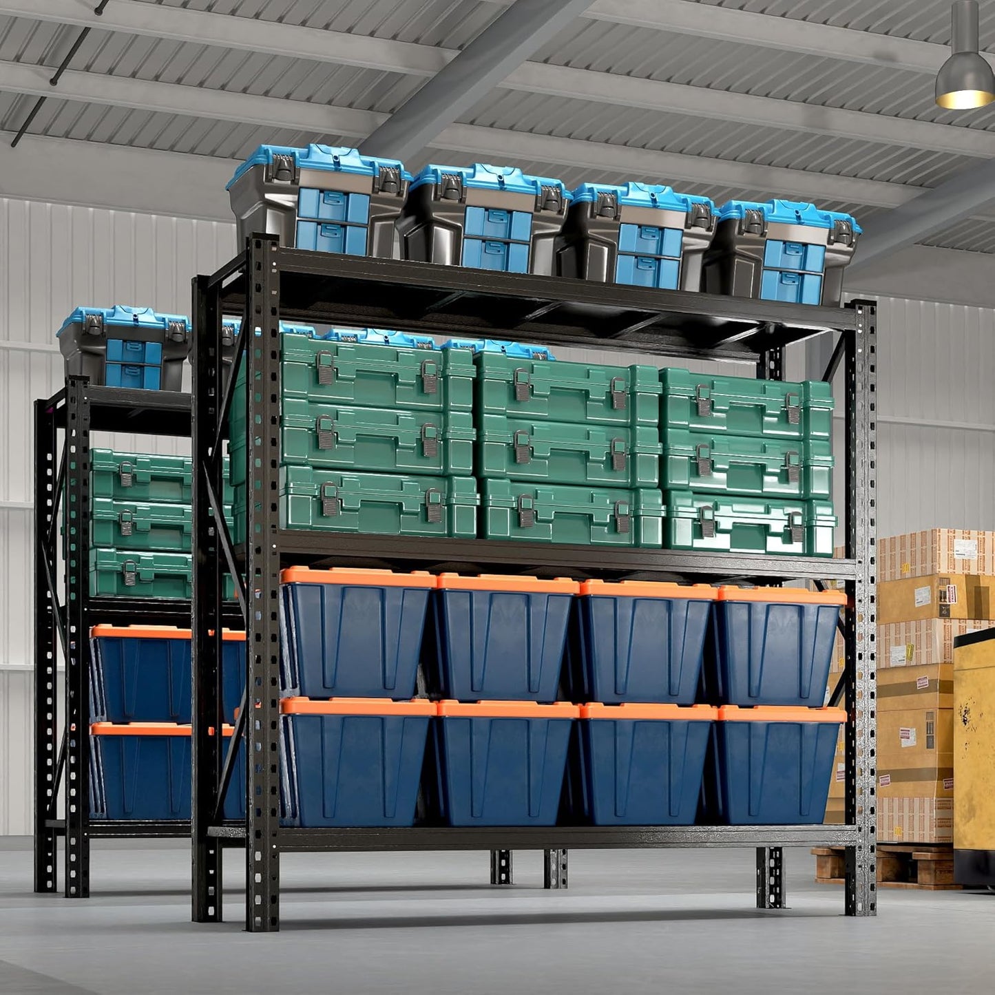 Heavy Duty 5-Tier Metal Shelving Unit with Adjustable Heights - 67" W x 63" H x 19.6" D, 4500 lbs Load Capacity - Industrial Garage Storage Solution for Workshop, Basement, and Home Organization