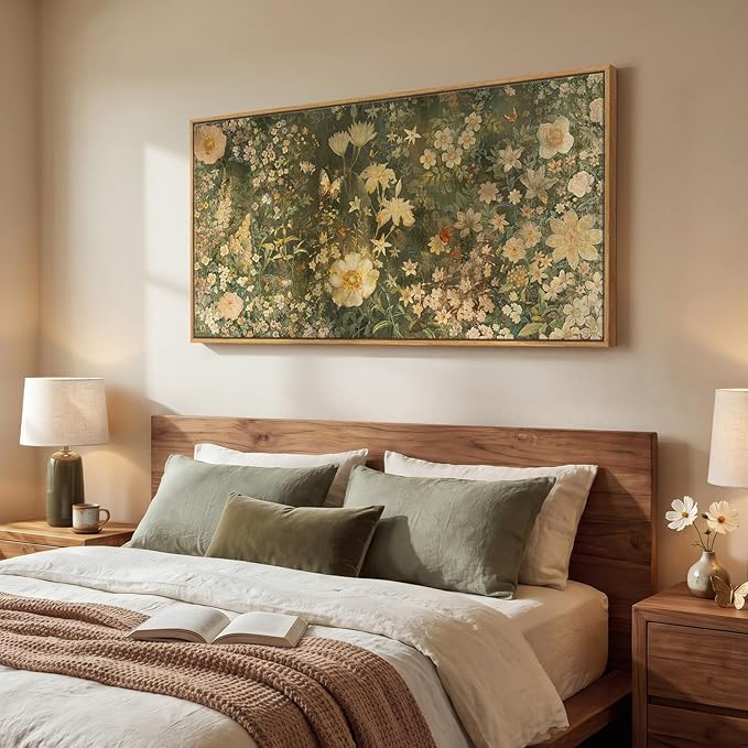 Large Framed Vintage Botanical Wall Art - Image 2