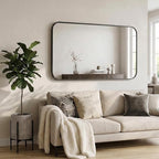 30x48 Inch Oversized Matte Black Bathroom Vanity Mirrors | Flush Mount Deep Set - Image 8