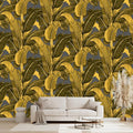 Vintage Gold Banana Leaf Bathroom wallpeper Living Room Bedroom Tropical Plant by WXHFM