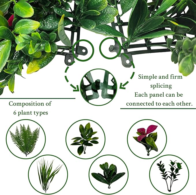 ODTORY Artificial Grass Wall Backdrop Panels: 20X20 in 12P UV-Anti Greenery - Image 3