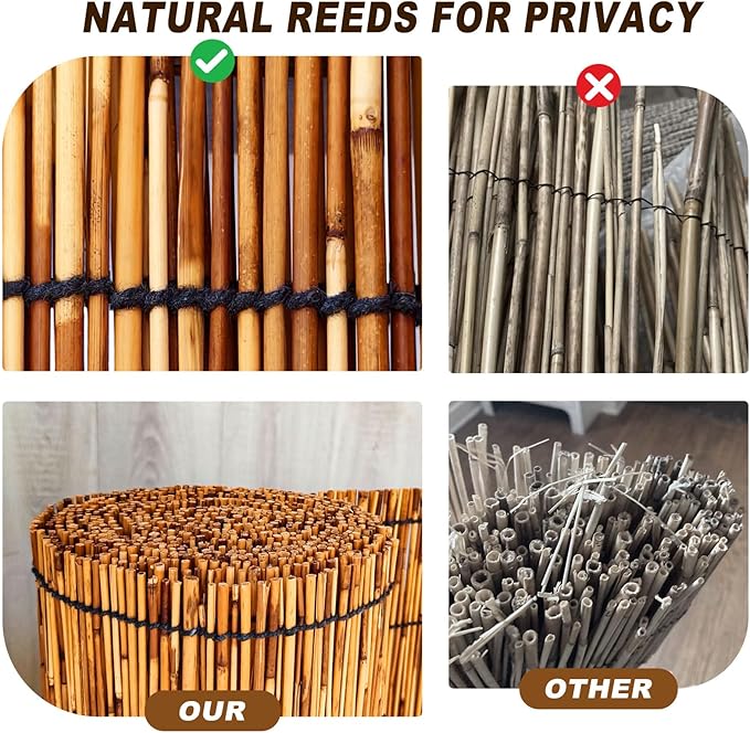 Reed Fencing Rolls, Patio Privacy Screen, Decorative Bamboo Fence Rolls - Image 3