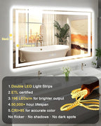 55x36 LED Bathroom Mirror with Lights, Super Bright Front & Backlit Vanity - Image 8
