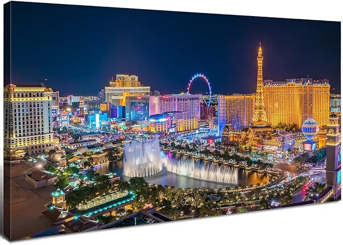 AIYISU Las Vegas Wall Art Skyline Cityscape Picture Wall Decor City Lconic by HOME