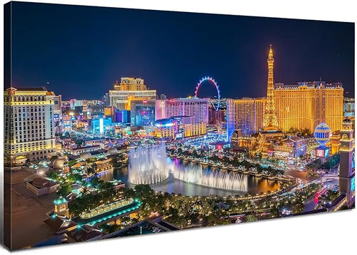 AIYISU Las Vegas Wall Art Skyline Cityscape Picture Wall Decor City Lconic by HOME