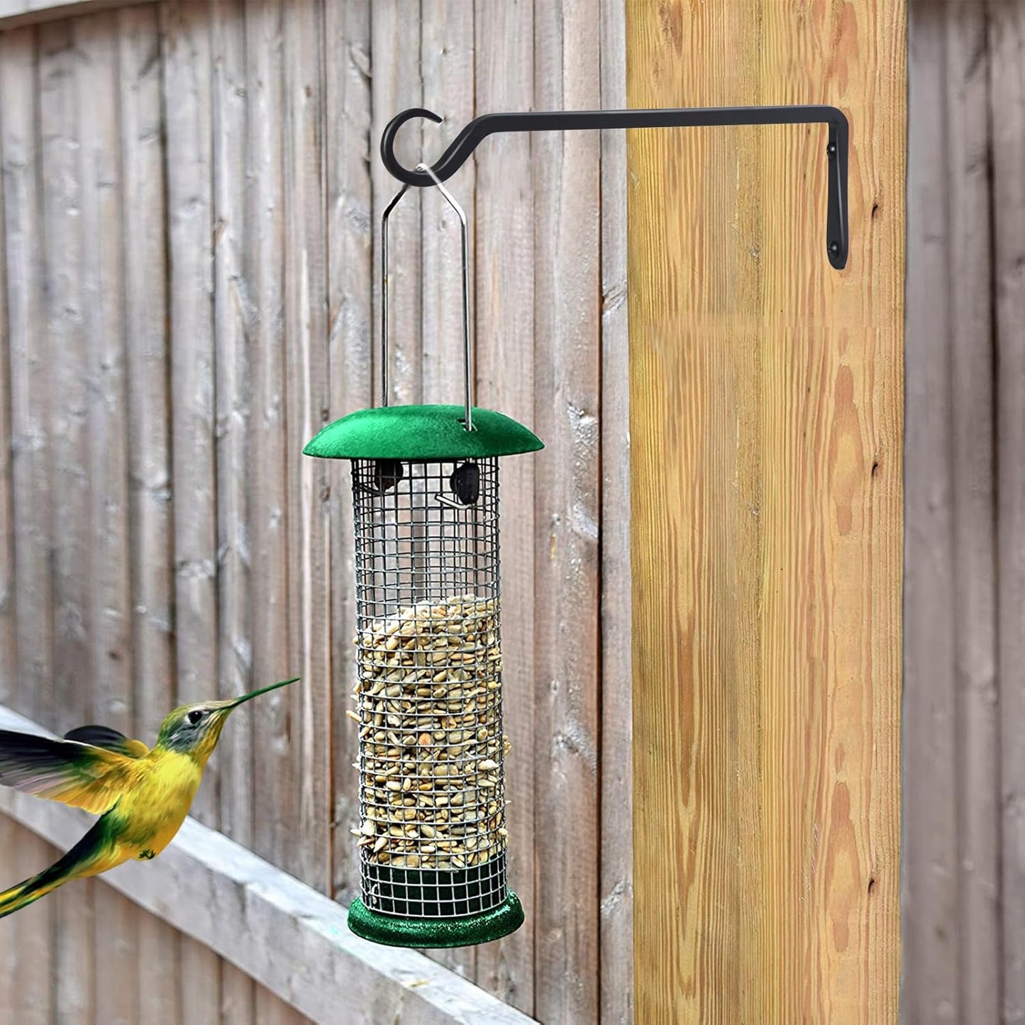 12inch 4 Pack Plant Hanger, Sturdy Hanging Plant Hangers Outdoor, Bird Feeder Hanger for Bird Feeders, Planters, Lanterns, Wind Chimes Indoor Outdoor, Upgrade Black