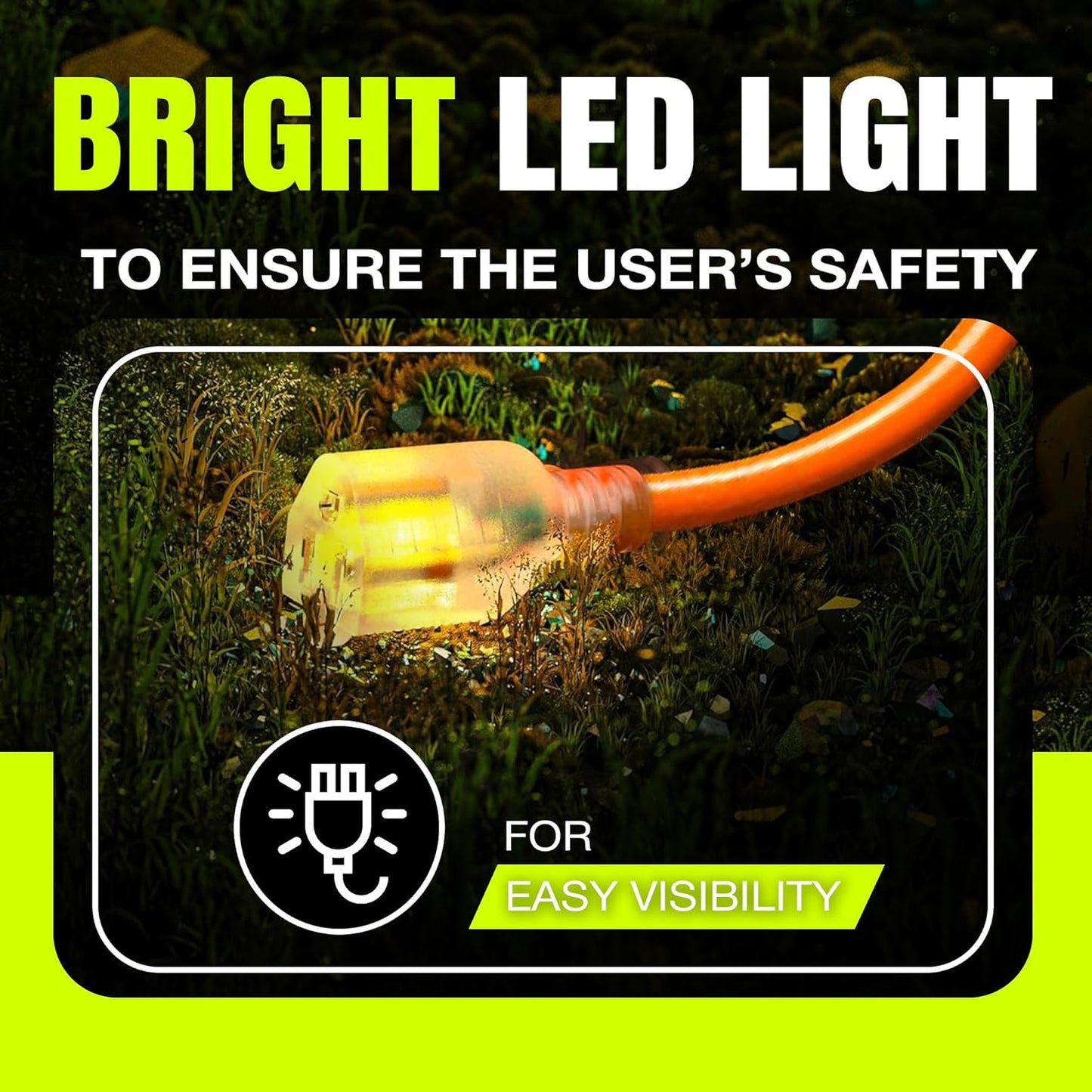 100ft Outdoor/Indoor Extension Cord 10/3 Gauge Ultra Heavy Duty 3 Prong SJTW, Waterproof, Flexible Cold-Resistant Long Power Cord,15A 125V 1875W, Orange by LifeSupplyUSA