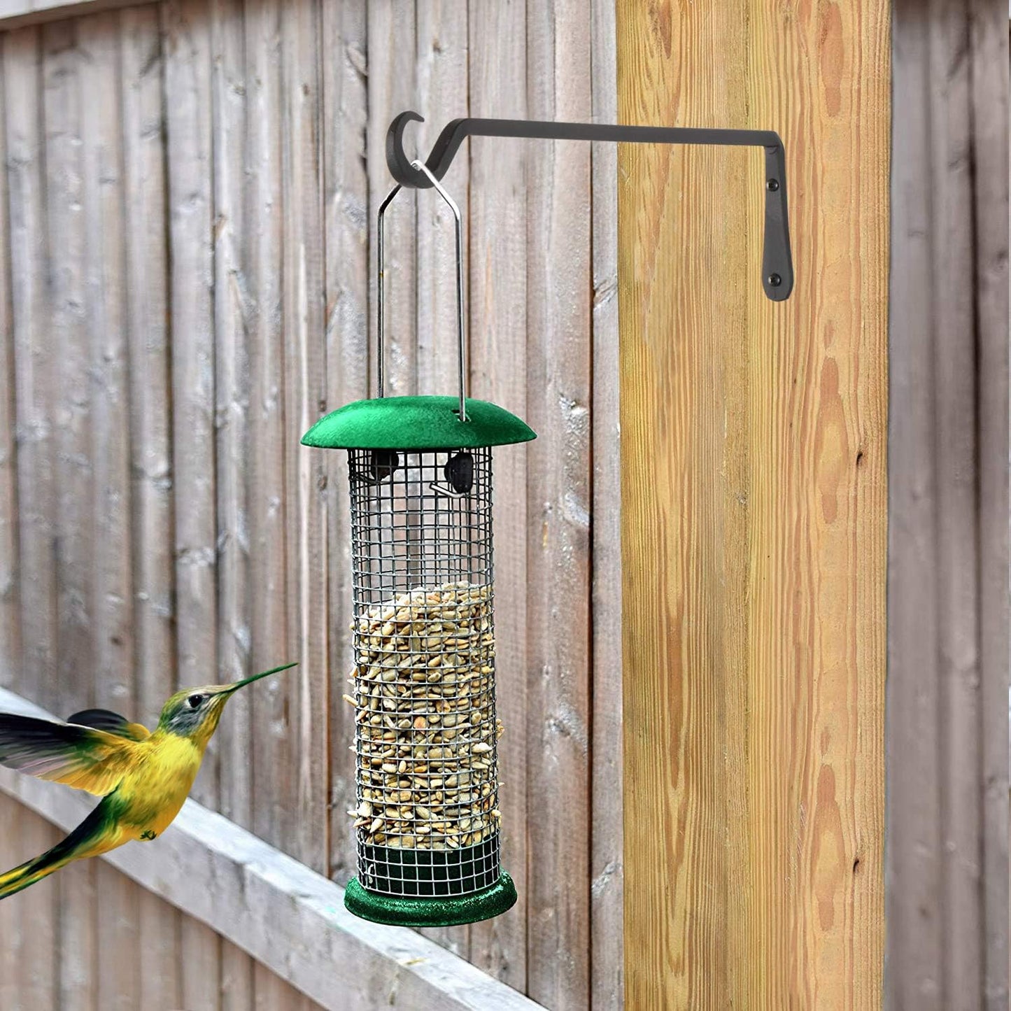 12" Plant Hangers 6-Pack - Heavy Duty Rust-Resistant Steel Hooks for Bird Feeders, Indoor/Outdoor Plants & Wall Decor, Black