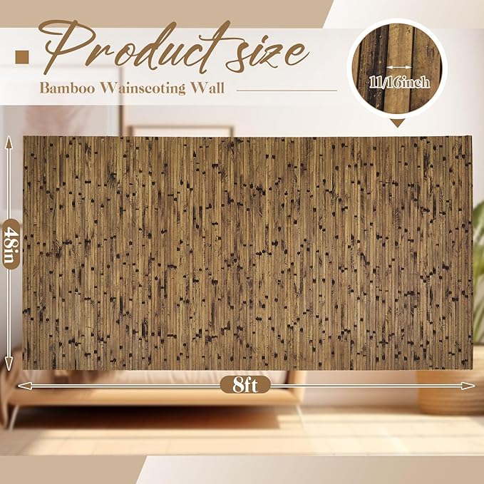 Juexica 2 Pcs Natural Bamboo Wall Panel - Image 2