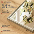 Keonjinn 40" x 30" Brushed Nickel Bathroom Vanity Mirror, Beveled Tempered Glass - Image 4