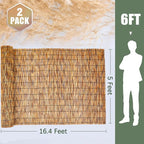 Barydat 2 Pcs 5 x 16.4 ft Reed Fence Roll, 85% Shade Bamboo Privacy Screen - Image 2