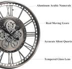 CLXEAST 28 Inch Original Real Moving Gear Wall Clock Roman Numerals, Oversized - Image 3