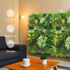 ODTORY Artificial Plant Wall Panels: 20"×20" 12P UV-Anti Faux Grass Wall - Image 4