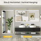 72x36 Inch White Bathroom Mirror - Image 5