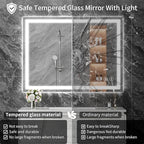Koonmi 32"x24" LED Mirror for Bathroom, 90CRI Anti-Fog Vanity Mirror - Image 3
