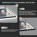 60x36 Black Framed LED Bathroom Mirror - Image 8