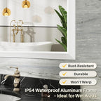 36x30 Inch White Bathroom Mirror - Image 4