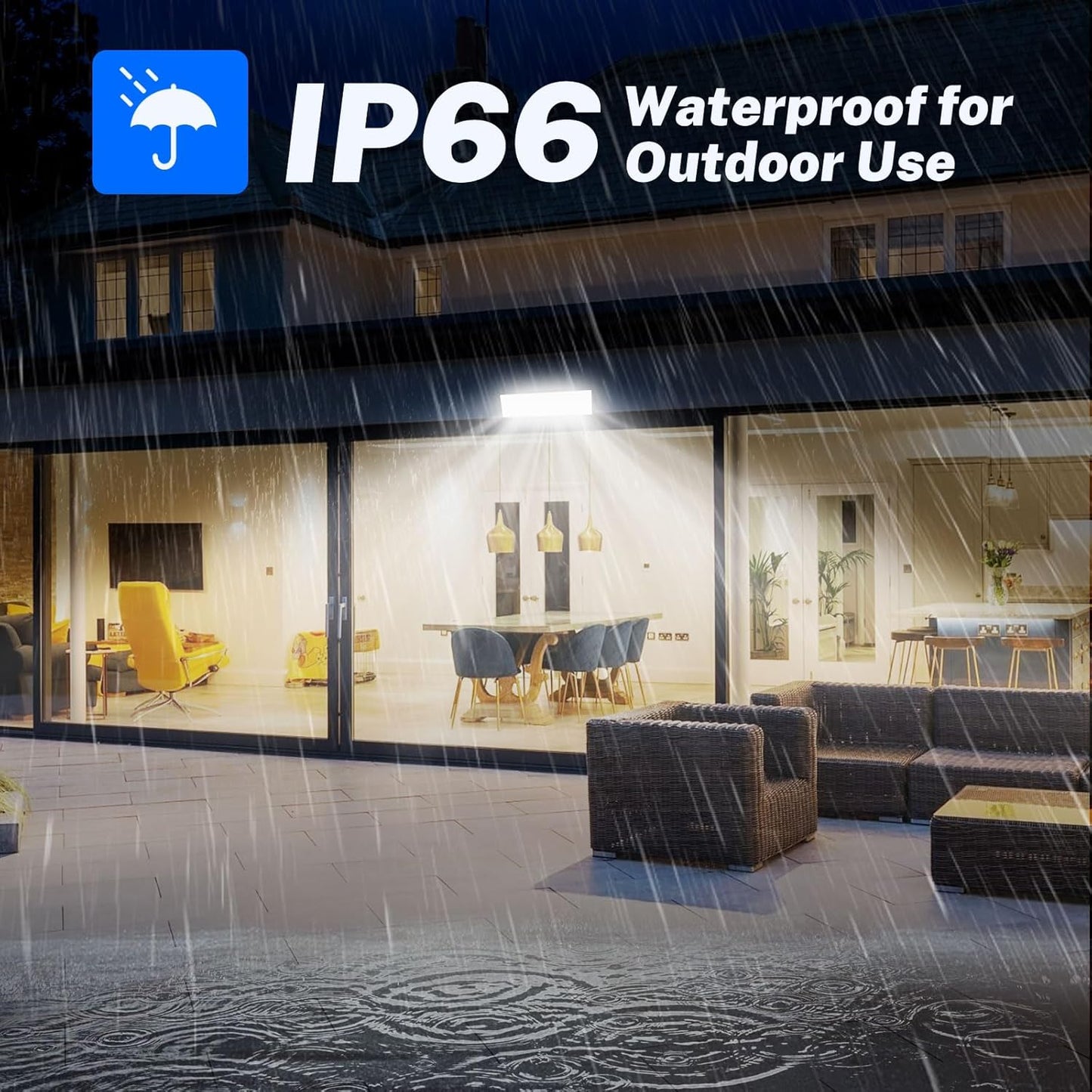 100W LED Shop Light, 11000LM Plug in Garage Light with 6FT Power Cord, IP66 Waterproof Work Bench Shop Lights for Garage, Workshop, Warehouse, Outdoor, Yard, Garden