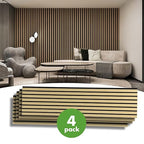 Art3d 4-Pack 12" x 93" Soundproof Wood Slat Panels, 31 sq.ft Acoustic Wall - Image 2