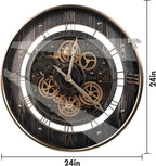 HOIBAI Wall Clock, 24 Inch Moving Gears Clock Large Wall Clock - Image 6