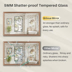 72x36 Inch Bathroom Mirror for Wall, Anti-Rust Walnut Wood Grain Metal Framed - Image 8