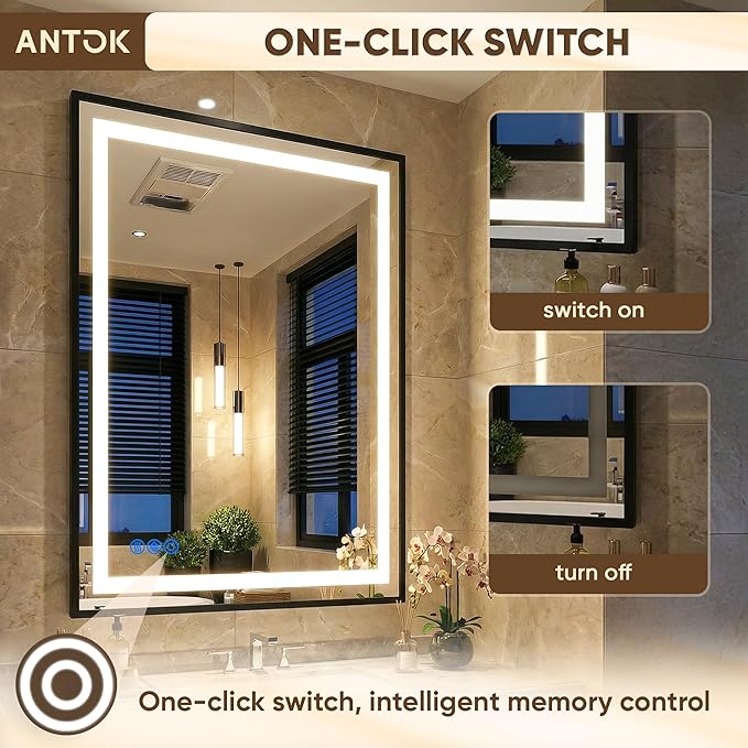 Antok 36X36 LED Bathroom Mirror - Image 7