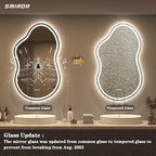 SMIROR Irregular Led Bathroom Mirror 20x 36 inch, Cloud Lighted Vanity Mirror - Image 4