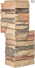 1.77 Inch Deep 3D Faux Stone Corner Panels Matching 6 Piece Set by Wallwell