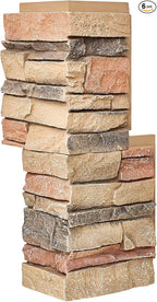 1.77 Inch Deep 3D Faux Stone Corner Panels Matching 6 Piece Set by Wallwell