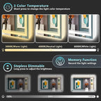 48x28 LED Bathroom Mirror with Lights, Backlit and Front Lit Anti-Fog Lighted - Image 4