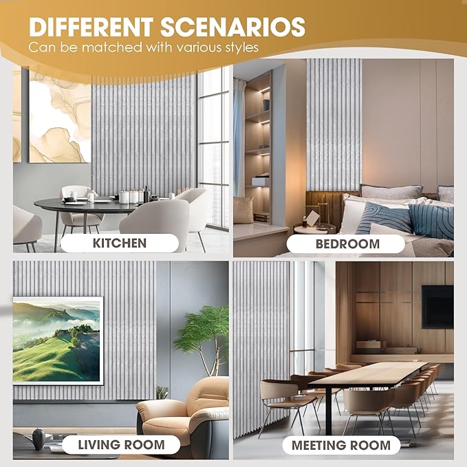 OUZUGIE WPC Acoustic Slat Wall Paneling, Living Room, TV Background, Study Room - Image 7