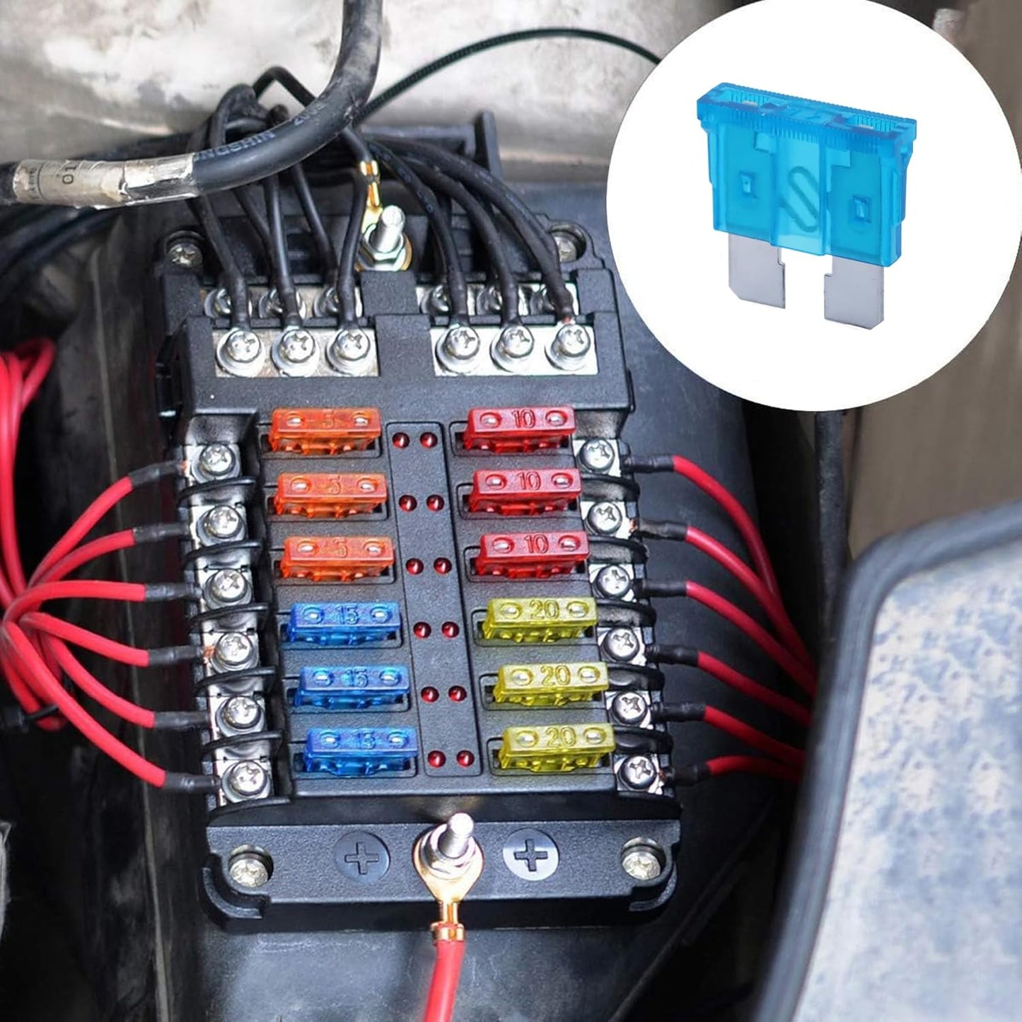 100 Pack Auto Fuses 15 AMP ATC/ATO Standard Regular Fuse Blade 15A Car Truck Boat Marine RV