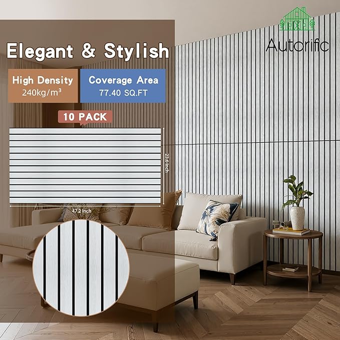 Wood Veneer Sound Panels, 10 Pack 47.2”x23.6” Wall Panels, Decorative Acoustic - Image 2