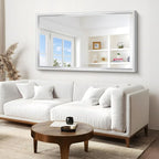 60x36 Inch Brushed Silver Bathroom Mirror, Large Rectangular Mirror - Image 4