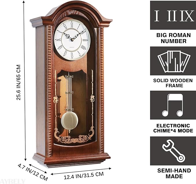 AYRELY® 26IN Grandfather Vintage Wall Clock - Image 4