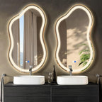 Irregular Led Backlit Bathroom Mirror -26"x46" Single Piece, Asymmetrical Cloud by Dorlicecass