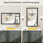 Briivue 50x30 Inch Black Bathroom Mirror - Image 5