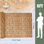 Barydat 4 Pcs 6 x 16.4 ft Reed Fence Roll, 85% Shade Bamboo Privacy Screen - Image 2
