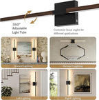 Rayogale 36 Inch Rechargeable Battery Operated Wall Sconce Set Two, 8000mAh - Image 3