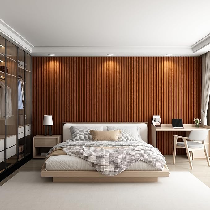 8-Pack WPC Wall Panels 108’’ x 6.1’’ 3D Slat Wall Panel Acoustic Wall Paneling - Image 6